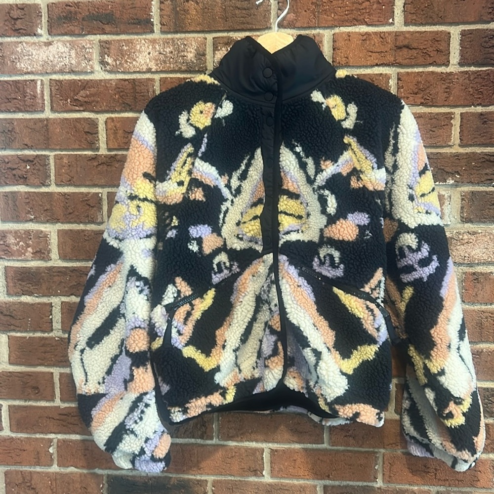 Free People Rocky Ridge fleece Multicolor Teddy Jacket